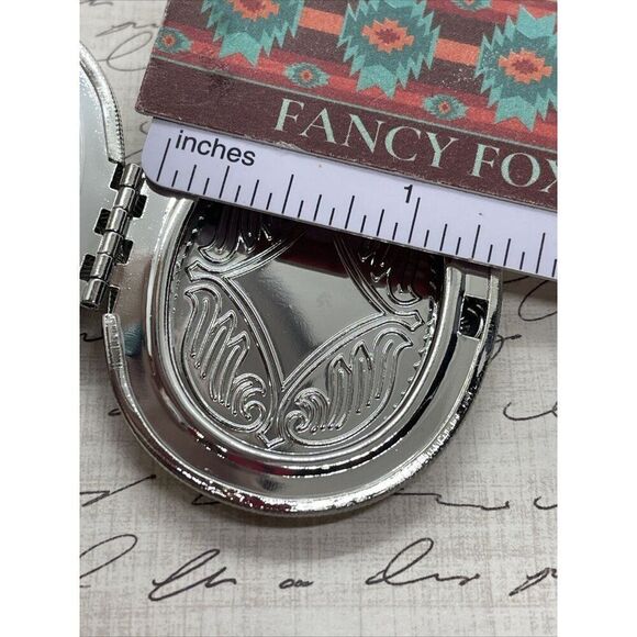 Lavender rhinestone SILV Photo Locket Keepsake Anniversary Valentine's Gift wife - Picture 15 of 16